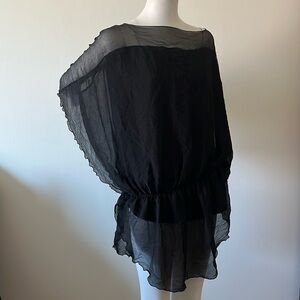 Milla Black Silk Bat Asymmetrical Blouse Size 12